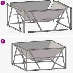 New Fyrkantig utomhus eldstad i stål - Modern design | Färg: Svart | Storlek: 80x80x40 cm Öppna Spisar