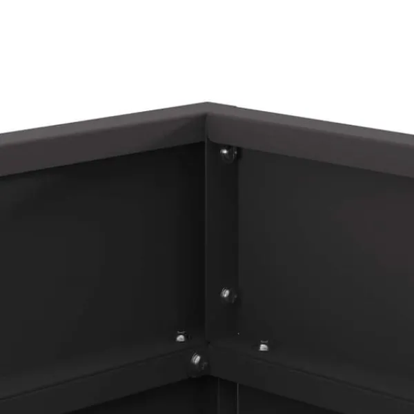 Fyrkantig vedeldad eldstad i stål - Modern utomhusvärmare | Färg: Svart | Storlek: 50x50x30 cm Vedeldade Kaminer