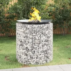 vidaXL Gabion för eldstad Ø 100 cm galvaniserat järn