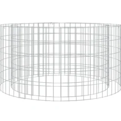 New Gabion för eldstad - Galvaniserat järn Ø 100 cm | Färg: Metallisk | Storlek: Ø 100 cm Öppna Spisar