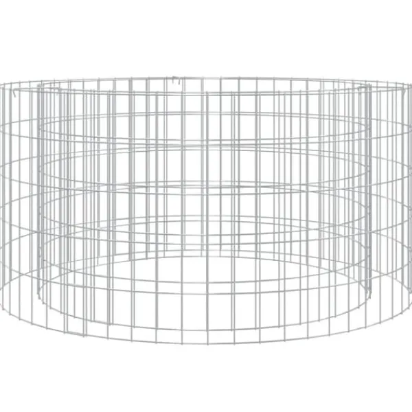 New Gabion för eldstad - Galvaniserat järn Ø 100 cm | Färg: Metallisk | Storlek: Ø 100 cm Öppna Spisar