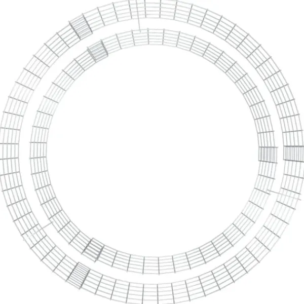 New Gabion för eldstad - Galvaniserat järn Ø 100 cm | Färg: Metallisk | Storlek: Ø 100 cm Öppna Spisar