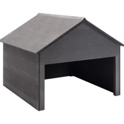 vidaXL Garage för gräsklippare grå 80x80x70 cm WPC