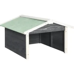 vidaXL Garage för robotgräsklippare 72x87x50 cm grå och vit granträ
