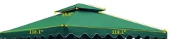 Outlet Gazebo Tält, Hållbart Oxford Tyg, Två-Tier Takdesign,grön, 3m * 3m Tält & Lusthus