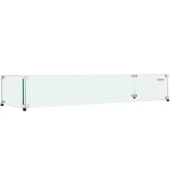 Glasvindskydd, Rektangulärt eldbord, 92.4x41.7x19.1 cm, Glas