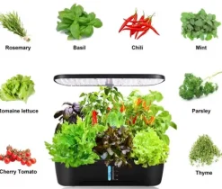 New GrowHome PRO, Inomhusträdgård och odlingsset för örter med inbyggd LED växtbelysning & autovattningssystem, Ört Mini Kit För Växt- & Örtplantering