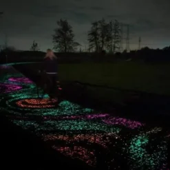 GR15527-Utomhus lysande sten, 200 st konstgjorda fluorescerande småsten dekoration för trädgård Pathway poolbelysning