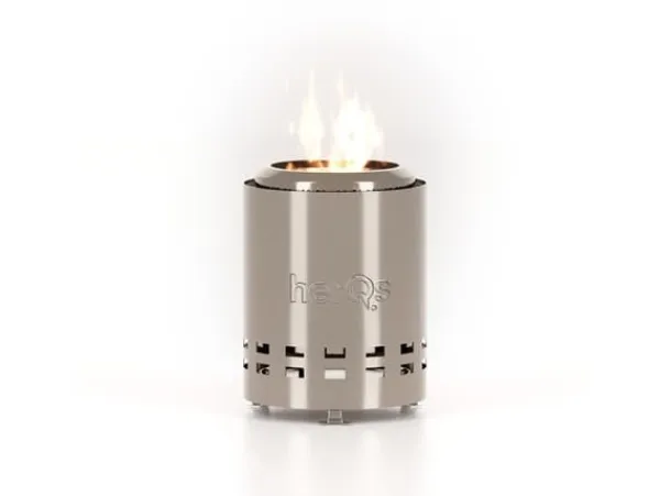 herQs Smokeless FirePit - Mighty - Silver