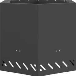 Hexagonalt rökfritt eldstad i stål – Modern och bärbar | Färg: Svart | Storlek: 58x58x51 cm