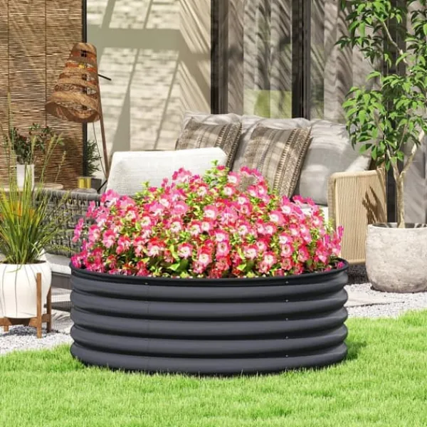 Outlet Högbädd i stål 120x120x43 cm, stapelbar/modulär – trädgård & balkong Planteringsbänkar