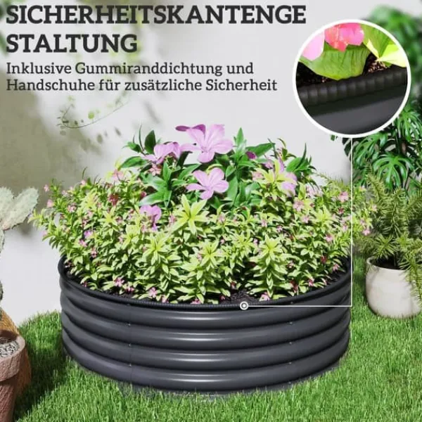 Outlet Högbädd i stål 120x120x43 cm, stapelbar/modulär – trädgård & balkong Planteringsbänkar