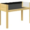 Högbädd i trä 110x50x80 cm med akrylpaneler & dränering – vädertålig