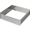 Högbädd/planteringslåda i stål 120x120x30 cm, silver – trädgård/terrass