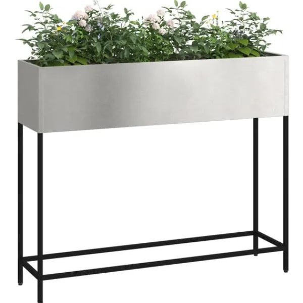 vidaXL Höjdträdgårdsplanterare Silver 100 x 26 x 82 cm Rostfritt stål