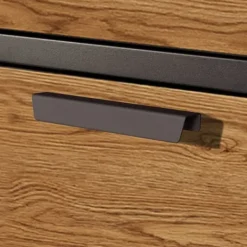 Viking Choice Hållbar antracitfärgad stålbrevlåda med trälook för säker paketleverans