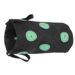 12-håls jordgubbsväska med handtag Bärbar filtväska för växter för trädgården Svart 20x35cm Krukor & Växtbehållare
