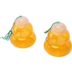 Hängande bifälla - kalebassform, getingavskräckande utomhus och bidödare (2 st, orange)