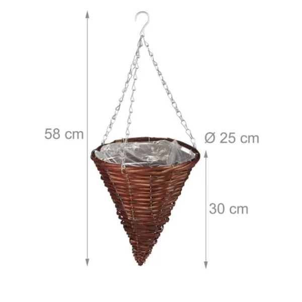 Hängande blomkorg set, 30x25 cm, Brun