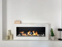 Online Hängande etanolspis Biokamin Hängande biokamin Bioetanolbrännare BOX 90 cm x 40 cm x 12 cm matt vitt med glas ekologisk spis Vedeldade Kaminer
