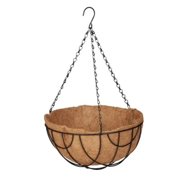 Hängande korgset, 50x31 cm, Svart, Natur Trädgårdskorgar