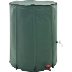 Hopfällbar regntunna 750 L med filter och tillbehör | Färg: Grön | Storlek: 750 L