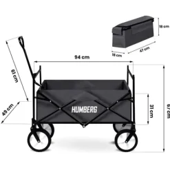 Humberg Hopfällbar transportvagn 80l HM-514