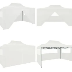Outlet Hopfällbart partytält med 4 väggar 3x4,5 m vit - Partytält - Festtält - Home & Living Tält & Lusthus