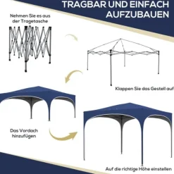 Discount Hopfällbart partytält, 295x295x255 cm, blå Tält & Lusthus