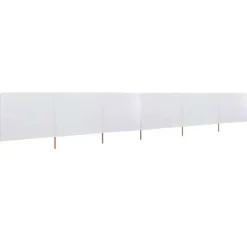 Hopfällbart vindskydd 6 paneler - Vindskydd i non-woven tyg | Färg: Sandvit | Storlek: 800x160 cm