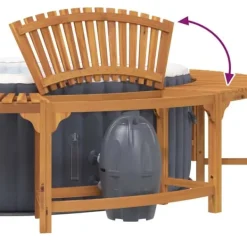 Hot Tub Omgivning av Massivt Akaciaträ | Diameter: Ø275 cm | Färg: Brun