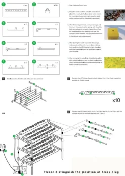 Sale Hydroponiskt odlingskit - 3-lagers odlingssystem - 108 hål - PVC-U - Rör Ø 6,3 cm - Hål Ø 3,2 cm - Slang 1,2 m - Vit Kit För Växt- & Örtplantering