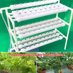 Discount Hydroponiskt odlingskit - 3-lagers system - 90 odlingsplatser - Såbricka med lock - Röd Kit För Växt- & Örtplantering