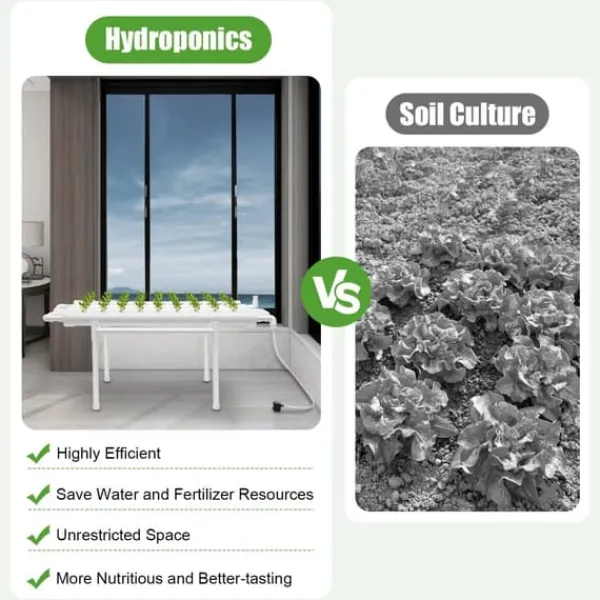 Discount Hydroponiskt odlingskit - 1-Lagers System - 36 Odlingsplatser - PVC-U - Håldiameter 3,2 cm - Rör Ø 6,3 cm - Vit Kit För Växt- & Örtplantering