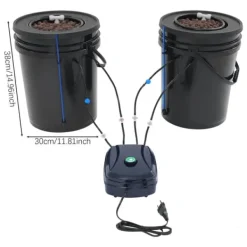 Discount Hydroponiskt odlingssystem, djupvattenskultur, luftpump ingår,svart Kit För Växt- & Örtplantering