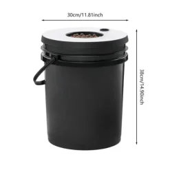 Hydroponiskt odlingssystem - DWC 7-hinkars kit - 20 l per hink - Luftpump EU-kontakt - Max lyfthöjd 1,2 m - PP - Svart