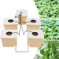 Sale Hydroponiskt odlingssystem, 4 planteringskärl, effektiv DWC-system, högkapacitets vattenpump Kit För Växt- & Örtplantering