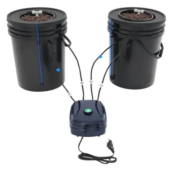 Hydroponiskt system, 19-liters kapacitet, inkluderar luftpump,svart