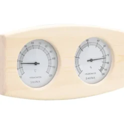 2-i-1 Bastutermometer & hygrometer sandur set massiv furu Bastu