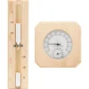 New 2-i-1 Bastutermometer & Hygrometer med Sandur | Färg: Massiv furu | Storlek: Standard Bastu