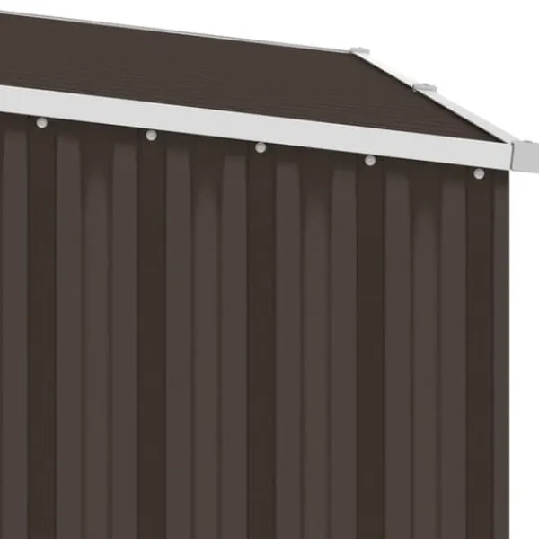 2-i-1 Trädgårdsskjul i galvaniserat stål - Förvaring av ved & redskap | Färg: Brun | Storlek: 245x98x159 cm