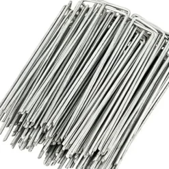 Hot INF 100 st U-formade förankringspinnar för trädgård Silver Markduk & Fiberduk