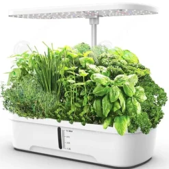 Clearance INN Hydroponisk 12 celler med LED-växtlampa justerbar höjd support Groddset med tyst intelligent pump Kit För Växt- & Örtplantering