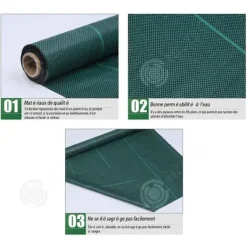 Best INN Mulching tyg 1,2x200m PP 90g multifunktionellt tyg vattengenomsläppligt andas fuktgivande och grästålig svart grön Markduk & Fiberduk