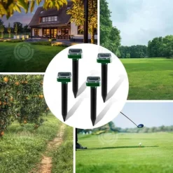 INN Taupe ultrason solarlampa 4PCS 24,6x5,9x5,9cm IP65 vattentät 600mAh 360 grader repellant för djur solrepellenter mot moles Insektsmedel & Djuravvisande Medel