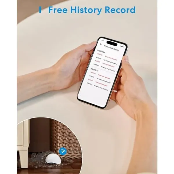 Clearance Intelligent Vattendetekter Meross 3-pack med Hub - Kompatibel med Apple HomeKit Läckagedetektorer