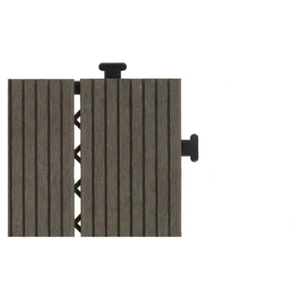 Interlocking golvplattor Ibergarden Svart Trä Polyetylen Komposit 30 x 2,6 x 30 cm