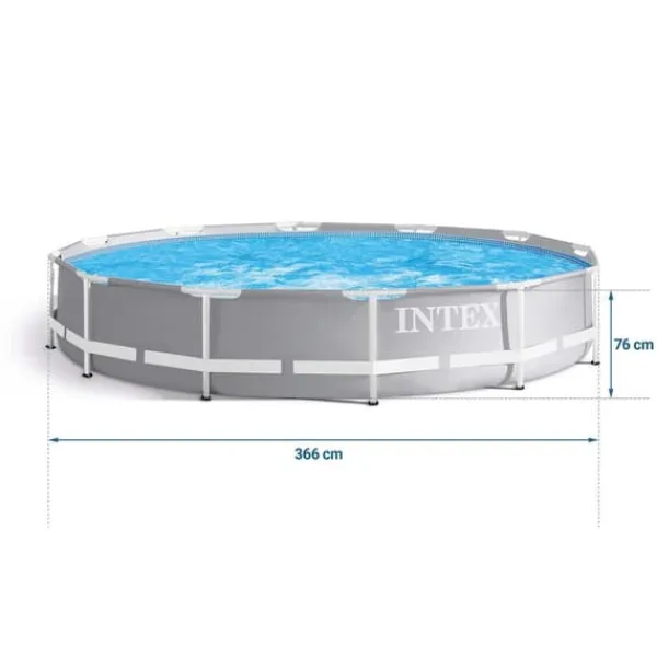 Viking Choice Intex ovanjordspool - 366x76cm - filterpump & tillbehör - grå
