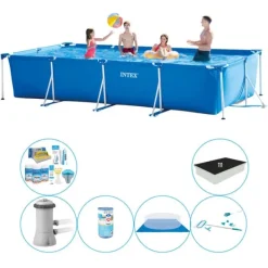 Intex rampool rektangulär 450x220x84 cm - kombinationsset för pool