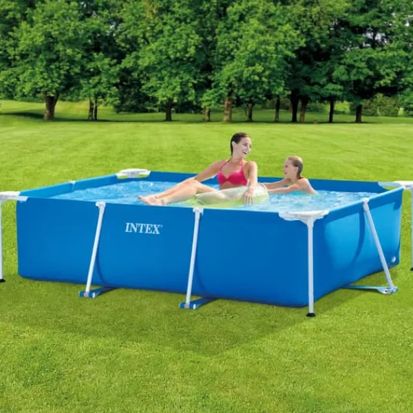 Sale Intex rektangulär ram swimmingpool - 220 x 150 x 60 cm - Blå - ingår Tillbehör CB3 Pooler